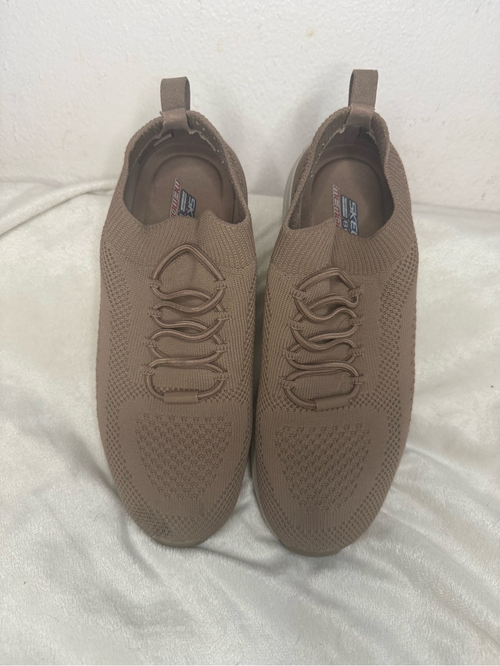 Skechers Women’s Slip-On Knit Sneakers in Brown